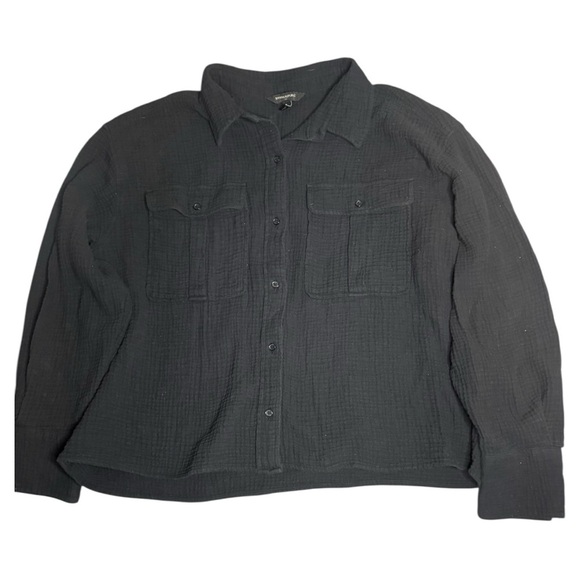 Banana Republic Black Button-Up Shirt - Picture 1 of 4
